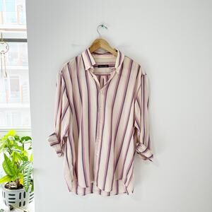 Marcus Vintage Light Purple Stripe Button Up Top